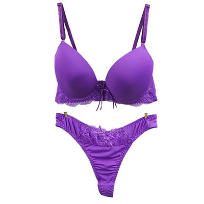 

〖Follure〗Womens Fashion New Sexy Lace T-Pants Bra Suit Large Size Ladys Underwear Suit