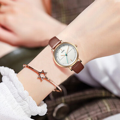 

Literary small fresh waterproof couple watch simple male watch female student belt watch