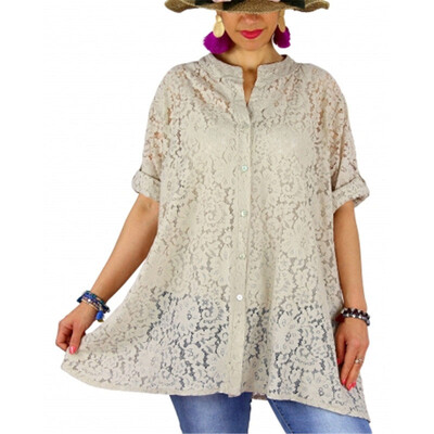

Women Shirts Formal Hollowed Loose T-shirt Long Sleeve Blouse A Line Tops Floral