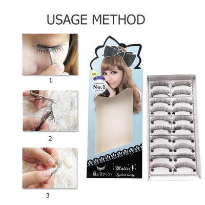 

10 Pair Natural False Eyelashes Thick Long Handmade Eyelash Beauty Makeup