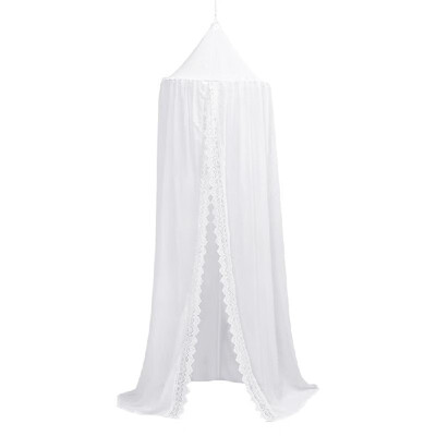 

Kids Round Dome Bed Canopy Chiffon with Lace Height of 945in Princess Girls Castle Hanging Mosquito Net for Rooms Cribs Decoratio