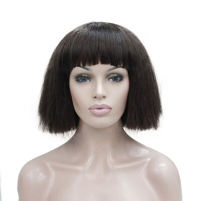 

StrongBeauty Yaki Straight Bob Wig Brown BlondeBlack Short Cosplay Party Synthetic Hair Wigs