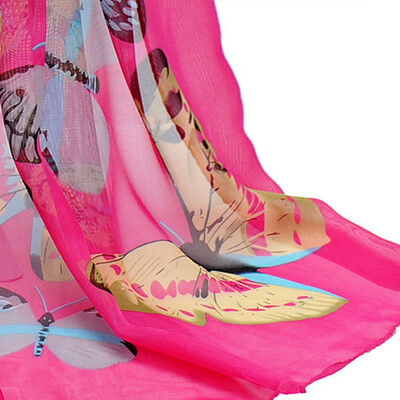 

Gobestart New Fashion Scarf Lady Butterfly Print Neck Shawl Scarve Warm Wrap Stole
