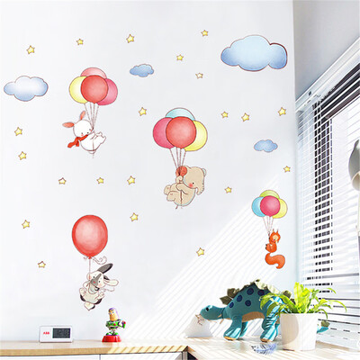 

〖Follure〗DIY Cartoon Animal Balloon Removable Wall Decal Family Home Sticker