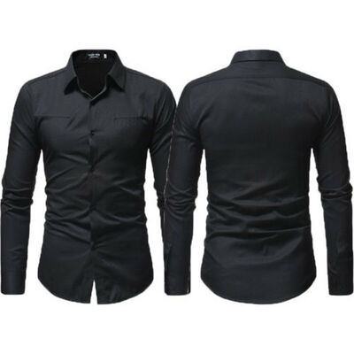 

Men Casual Stylish Slim Fit Long Sleeve Casual Business Formal Dress Shirts Tops