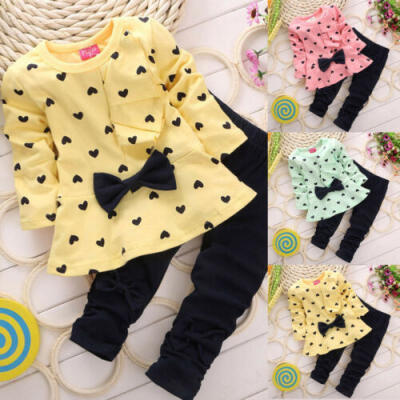 

Toddler Kids Baby Girl cotton Sweater Tops Long Pants Outfits Clothes Tracksuit