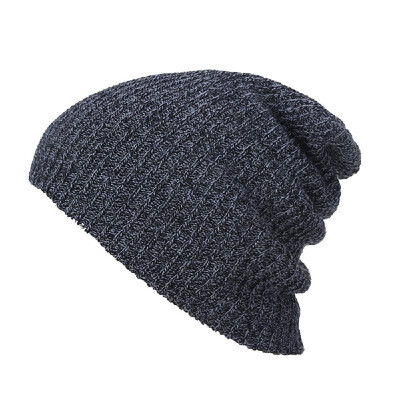 

Mens Knitting Hat Winter Soft Warm Casual Acrylic Slouchy Hat Knitted Cap