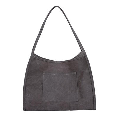 

Solid Color Shoulder Handbags Women Large Top-handle Bags Canvas Totes
