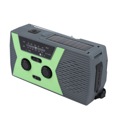 

Greensen Outdoor Solar Hand Crank Weather Radio LED Flashlight AMFM NOAA Radio Green Hand Crank Radio AMFM NOAA Radio