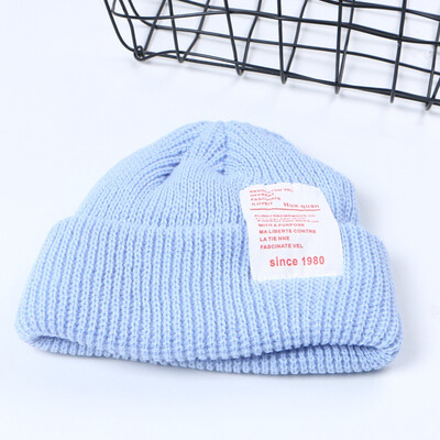 

Sticking letters original Chao brand melon skin wool cap sailor short-style hooligans retro-Korean hip-hop ins knitted hat