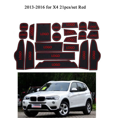 

21PCSSet Replacement for BMW X4 2013-2016 Car Door Pad Gate Slot Mat Cup Holder Non-slip Mat Cushion