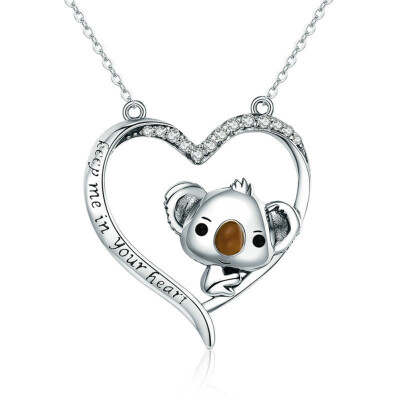 

Sterling Silver Koala Necklace Fashion Ladies Necklace Jewelry With Zircon Handy