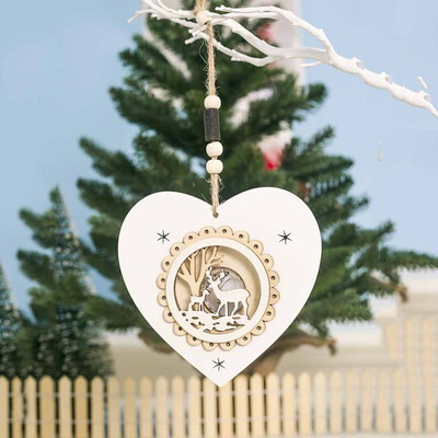 

Gobestart Christmas Decor Wooden Ornament LED Light Santa Claus Cart Luminous Lamp