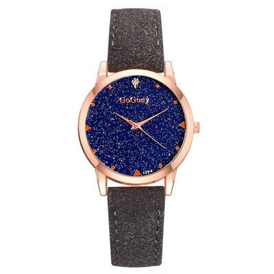 

Women Watches Romantic Blue Starry Sky Dot Dial Ladies Quartz Wristwatch Business Leather Strap Clock Gift Zegarki Damskie