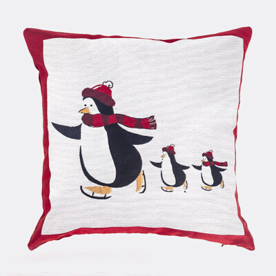 

45cm Christmas Cushion Cover Santa Claus Linen Pillow Cloth Sofa Cushion