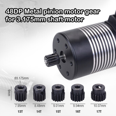 

Siaonvr SURPASSHOBBY 5Pcs 3175mm 48DP 13T-17T Pinion Motor Gear for 110 RC Car Motor