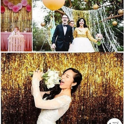 

4 Color Metallic Fringe Curtain Party Foil Tinsel Room Decor 3&39 x 8&39 Wholesale