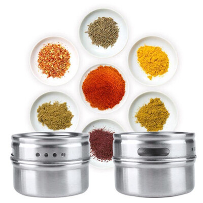 

Siaonvr Stainless Steel Spice Storage Jar Tins Container With Rack Holder