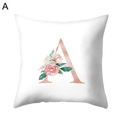 

English Letter Leaf Flower Pillow Case Cushion Cover Sofa Bed Car Office Decor