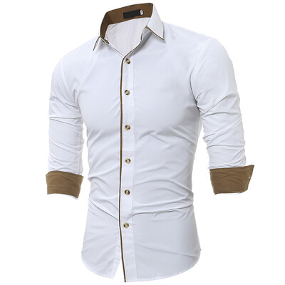 

Turndown Collar Color Block Edging Shirt