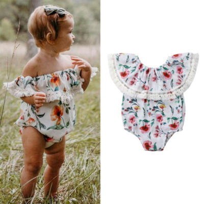 

Infant Baby Kids Girl Off Shoulder Romper Outfit Playsuit Jumpsuit Clothes