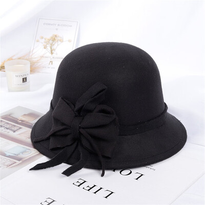 

Tailored Female Autumn Winter Fashion Casual Hat Dome British Top Hat
