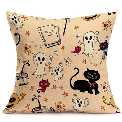

Siaonvr Happy Halloween Pillow Cases Linen Sofa Cushion Cover Home Decor