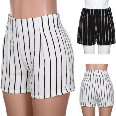 

Plus Size Womens Loose Hot Pants Summer Stripe Casual Shorts Ladies Short Pants