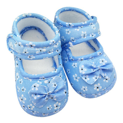 

New Baby Shoes Soft Soled Bowknot Crib Shoes Foral Shoes 11 12 13 cm