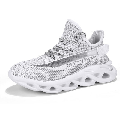 

Cross-border mens shoes summer breathable flying woven coconut shoes trend reflective casual knife shoes sports running shoes