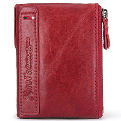 

Tailored Womens KAVIS leather retro wallet zipper design with coin purse mini wallet