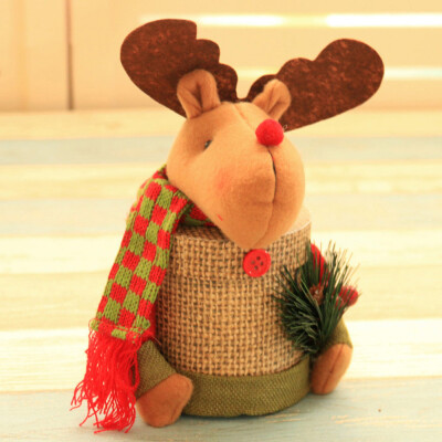 

Gobestart Merry Christmas Children Santa Claus Snowman Elk Candy Packaging Candy Jar Bin