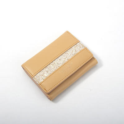 

Glitter PU Leather Wallet Short Wallets Card Holder Purse For Women