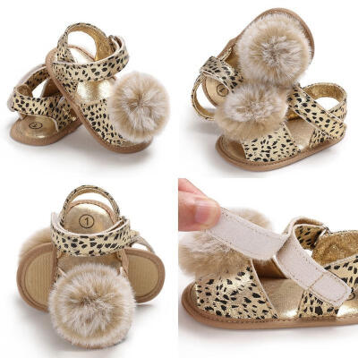 

Newborn Baby Girls Leather Sandals Toddler Prewalkers Kids Soft Crib Sole Shoes