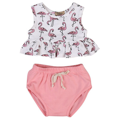 

Baby Girls Clothing Set Kids Toddler T-shirt Tank Tops Short 2PCS Set Outfits Clothes