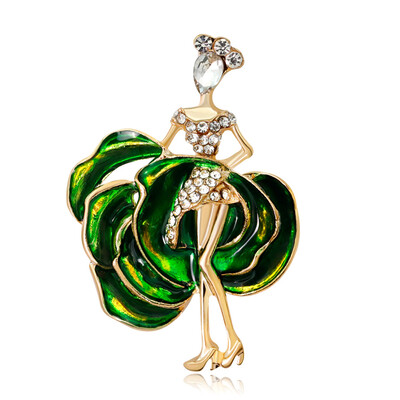 

Elegant Women Chic Enamel Crystal Brooches Women Shirt Sweater Brooch Pins