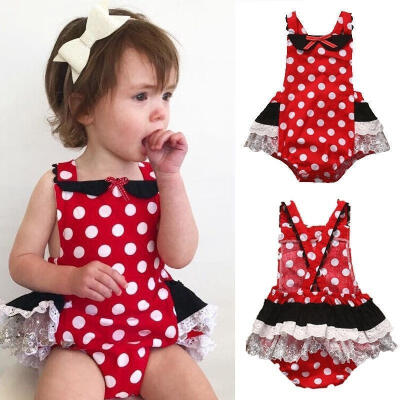 

Summer Newborn Toddler Kids Baby Girls Romper Outfits Micky Minnie Mouse Clothes