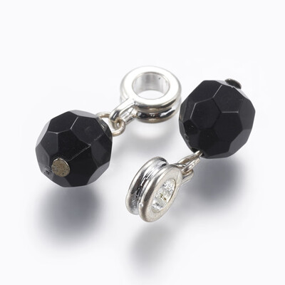 

Alloy European Dangle Beads Large Hole Pendants with Acrylic Beads Round Silver 25mm Pendant 15x95mm Hole 45mm