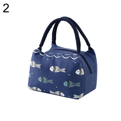 

Fish Design Thermal Insulated Box Tote Food Pouch Lunch Picnic Bento Handle Bag