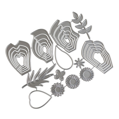 

Siaonvr New Flower Heart Metal Cutting Dies Stencils DIY Scrapbooking Album Paper Card