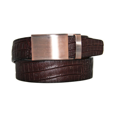

BPSTAR Mens Automatic Buckle Genuine Leather Mens Ratchet Holeless Belt Business High Quality Mens Real Belt for Pants