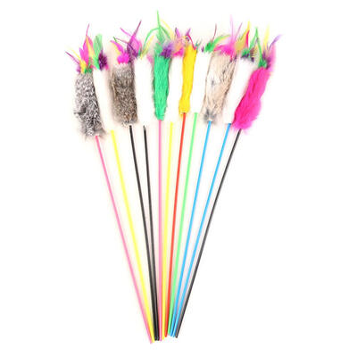 

Pet Cat Toy Feather Stick Funny Kitten Playing Rods Pet Interactive Toys