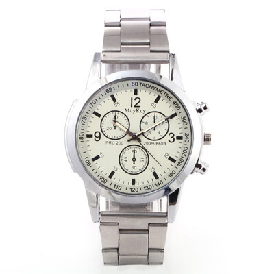 

Mens steel belt watch fake three eyes MCYKCY Geneva quartz watch custom