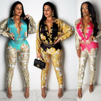 

Womens Long Sleeve Backless Bodycon Jumpsuit Romper Cocktail Playsuit Long Pants