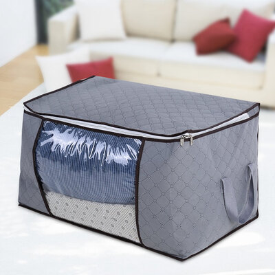 

Bamboo Carbon Fibre Storage Bag with ZipperLargeDurableFoldable for Clothes