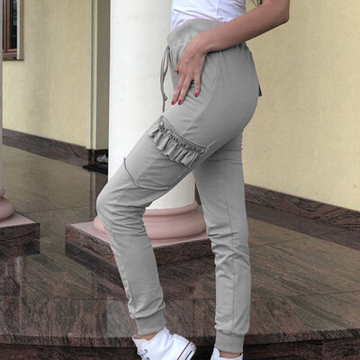 

Fashion Women Pants High Waist Elastic Drawstring Casual Sports Fitness Trousers