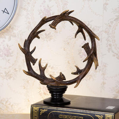 

Greensen Retro Antlers Statue Home Decor Crafts Room Decoration Vintage Ornament Resin GiftsDecor Crafts Antlers Decoration
