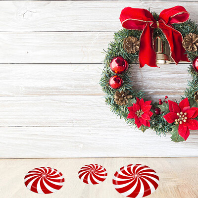 

〖Follure〗Christmas New Candy Sticker Self-adhesive Round Holiday Decoration Floor Sticker