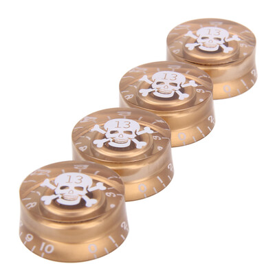 

4pcs Acrylic Skull Head LP Electric Guitar Knob Tone Volume Cap Control