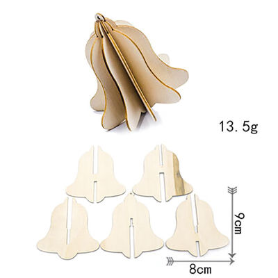 

5PCS Wood Slices Splicing DIY 3D Christmas Pendants With Hang String For Xmas Tree Or Home Indoor Decorations Produtos Natalinos